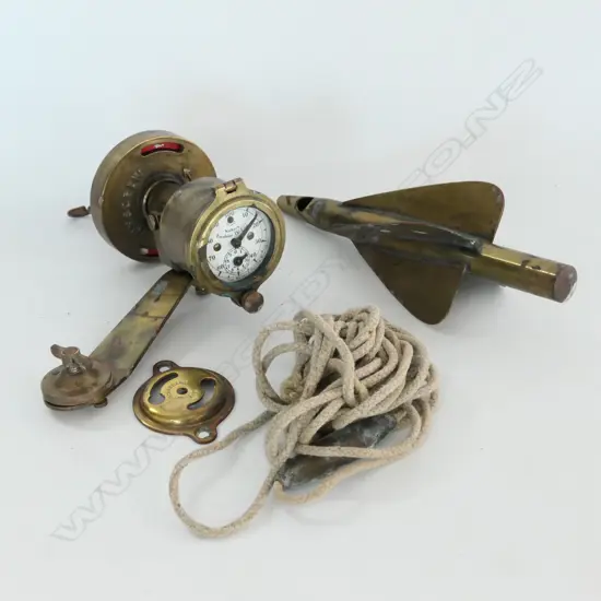 THOMAS WALKER & SONS 'EXCELSIOR IV' TAFFRAIL SHIP'S LOG (3 PARTS)